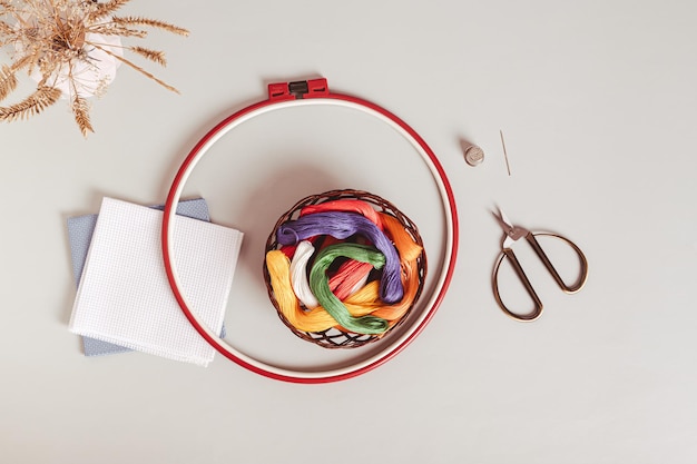 Happy student with embroidery